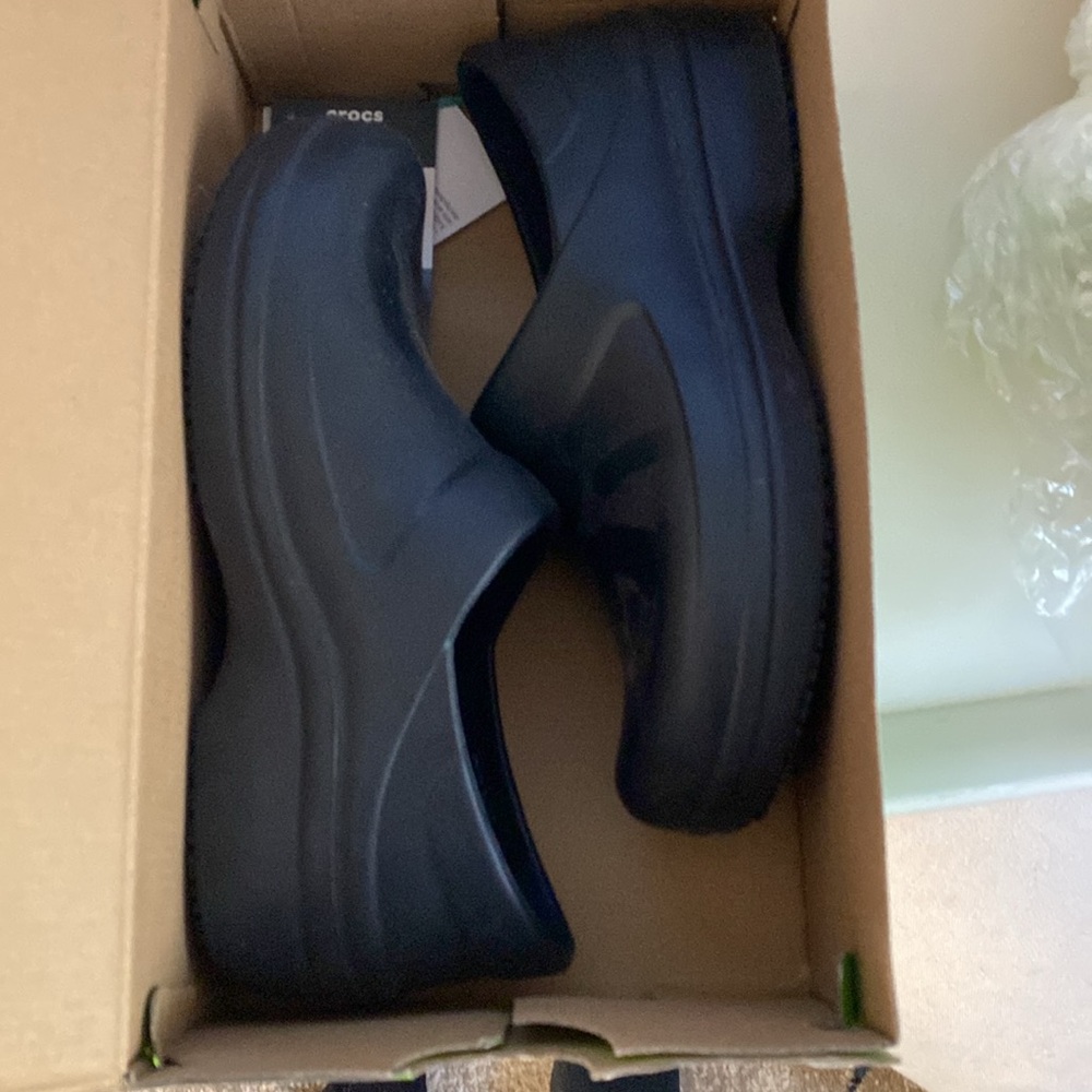 Crocs at Work Clogs. Black, Slip-Resistant, Waterproof. Women’s Size 10